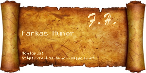 Farkas Hunor névjegykártya